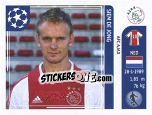 Sticker Siem de Jong - UEFA Champions League 2011-2012 n. 251 - Panini