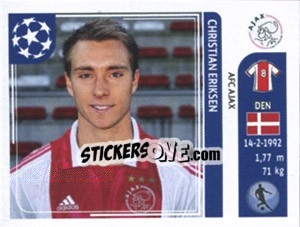 Sticker Christian Eriksen - UEFA Champions League 2011-2012 n. 254 - Panini