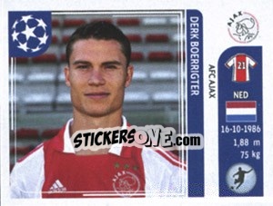 Sticker Derk Boerrigter - UEFA Champions League 2011-2012 n. 258 - Panini