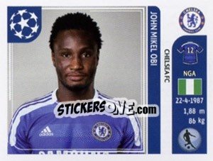 Sticker John Obi Mikel - UEFA Champions League 2011-2012 n. 286 - Panini