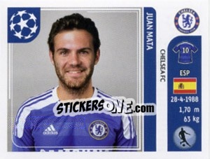 Sticker Juan Mata - UEFA Champions League 2011-2012 n. 290 - Panini