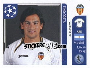 Sticker Tino Costa - UEFA Champions League 2011-2012 n. 304 - Panini