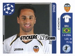 Sticker Jonas - UEFA Champions League 2011-2012 - Panini