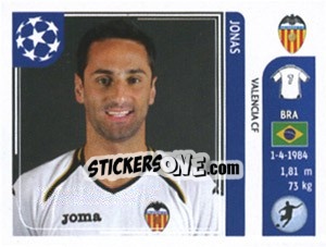 Sticker Jonas - UEFA Champions League 2011-2012 n. 309 - Panini