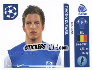 Sticker Timothy Durwael - UEFA Champions League 2011-2012 n. 334 - Panini