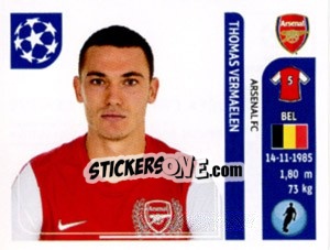 Sticker Thomas Vermaelen - UEFA Champions League 2011-2012 n. 347 - Panini