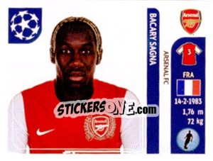 Sticker Bacary Sagna - UEFA Champions League 2011-2012 - Panini