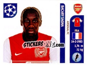 Sticker Bacary Sagna - UEFA Champions League 2011-2012 n. 350 - Panini
