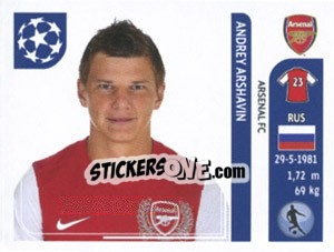 Sticker Andrey Arshavin - UEFA Champions League 2011-2012 n. 354 - Panini