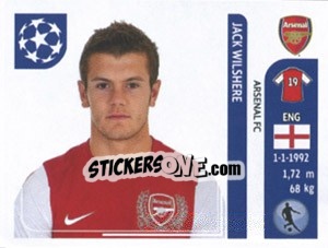 Sticker Jack Wilshere - UEFA Champions League 2011-2012 n. 355 - Panini