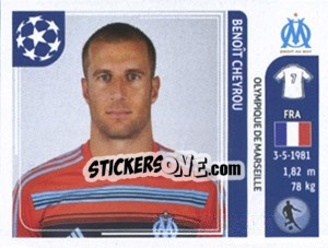 Sticker Benoît Cheyrou - UEFA Champions League 2011-2012 n. 370 - Panini