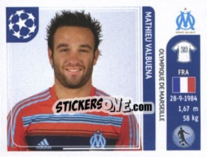 Sticker Mathieu Valbuena - UEFA Champions League 2011-2012 n. 371 - Panini