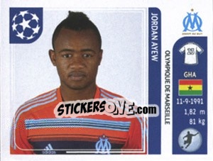 Sticker Jordan Ayew - UEFA Champions League 2011-2012 n. 375 - Panini