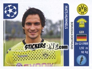 Sticker Mats Hummels - UEFA Champions League 2011-2012 n. 398 - Panini