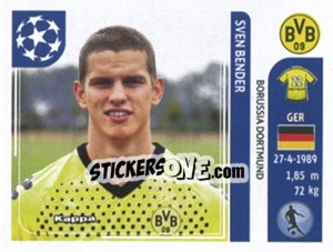 Sticker Sven Bender - UEFA Champions League 2011-2012 n. 406 - Panini