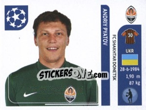 Sticker Andriy Pyatov - UEFA Champions League 2011-2012 - Panini