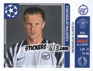 Sticker Vyacheslav Malafeev - UEFA Champions League 2011-2012 n. 448 - Panini