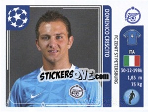 Sticker Domenico Criscito - UEFA Champions League 2011-2012 n. 452 - Panini