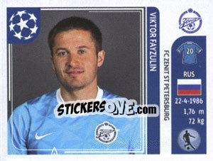 Sticker Viktor Fayzulin - UEFA Champions League 2011-2012 - Panini