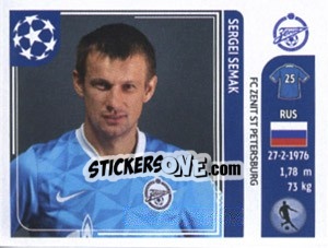 Sticker Sergei Semak - UEFA Champions League 2011-2012 n. 456 - Panini
