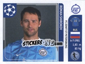 Sticker Roman Shirokov - UEFA Champions League 2011-2012 n. 457 - Panini
