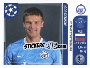 Sticker Igor Denisov - UEFA Champions League 2011-2012 - Panini
