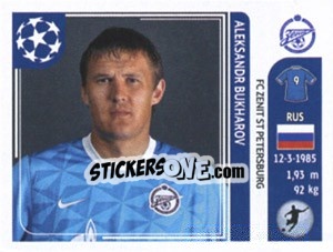 Sticker Aleksandr Bukharov - UEFA Champions League 2011-2012 n. 461 - Panini