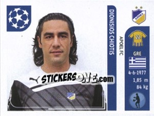 Sticker Dionisios Chiotis - UEFA Champions League 2011-2012 - Panini