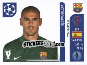 Sticker Victor Valdes - UEFA Champions League 2011-2012 n. 482 - Panini