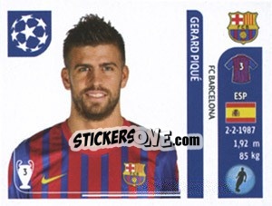 Sticker Gerard Pique - UEFA Champions League 2011-2012 n. 484 - Panini