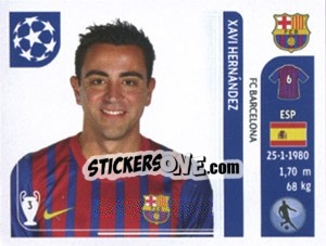 Cromo Xavi Hernandez - UEFA Champions League 2011-2012 - Panini