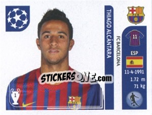 Sticker Thiago Alcantara - UEFA Champions League 2011-2012 n. 491 - Panini