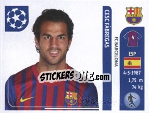 Sticker Cesc Fabregas - UEFA Champions League 2011-2012 n. 492 - Panini