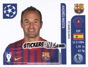 Sticker Andres Iniesta - UEFA Champions League 2011-2012 n. 493 - Panini