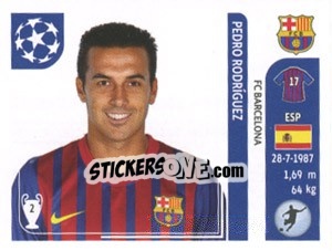 Sticker Pedro Rodríguez - UEFA Champions League 2011-2012 n. 494 - Panini