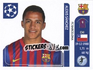 Sticker Alexis Sanchez - UEFA Champions League 2011-2012 n. 495 - Panini