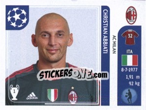 Sticker Christian Abbiati - UEFA Champions League 2011-2012 - Panini