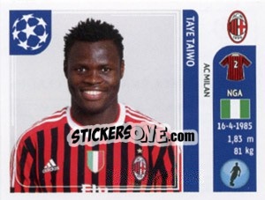 Cromo Taye Taiwo - UEFA Champions League 2011-2012 n. 502 - Panini