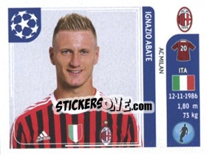 Sticker Ignazio Abate - UEFA Champions League 2011-2012 - Panini