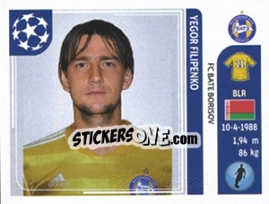 Sticker Egor Filipenko - UEFA Champions League 2011-2012 - Panini