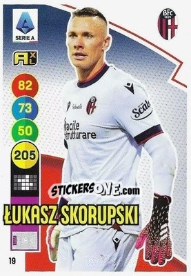 Sticker Lukasz Skorupski - Calciatori 2021-2022. Adrenalyn XL n. 19 - Panini