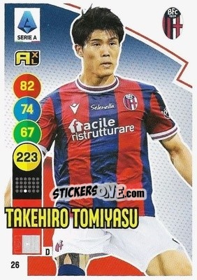 Sticker Takehiro Tomiyasu - Calciatori 2021-2022. Adrenalyn XL n. 26 - Panini