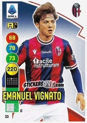 Figurina Emanuel Vignato - Calciatori 2021-2022. Adrenalyn XL - Panini