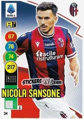 Figurina Nicola Sansone - Calciatori 2021-2022. Adrenalyn XL - Panini
