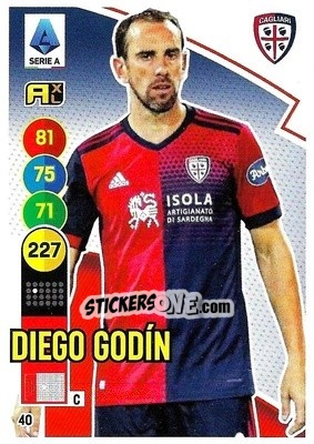 Sticker Diego Godin - Calciatori 2021-2022. Adrenalyn XL n. 40 - Panini