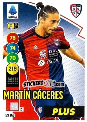 Figurina Martín Cáceres - Calciatori 2021-2022. Adrenalyn XL - Panini