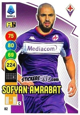 Sticker Sofyan Amrabat - Calciatori 2021-2022. Adrenalyn XL n. 82 - Panini