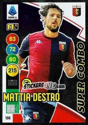Sticker Mattia Destro - Calciatori 2021-2022. Adrenalyn XL n. 106 - Panini