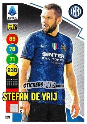 Sticker Stefan de Vrij - Calciatori 2021-2022. Adrenalyn XL n. 129 - Panini