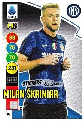 Figurina Milan Škriniar - Calciatori 2021-2022. Adrenalyn XL - Panini
